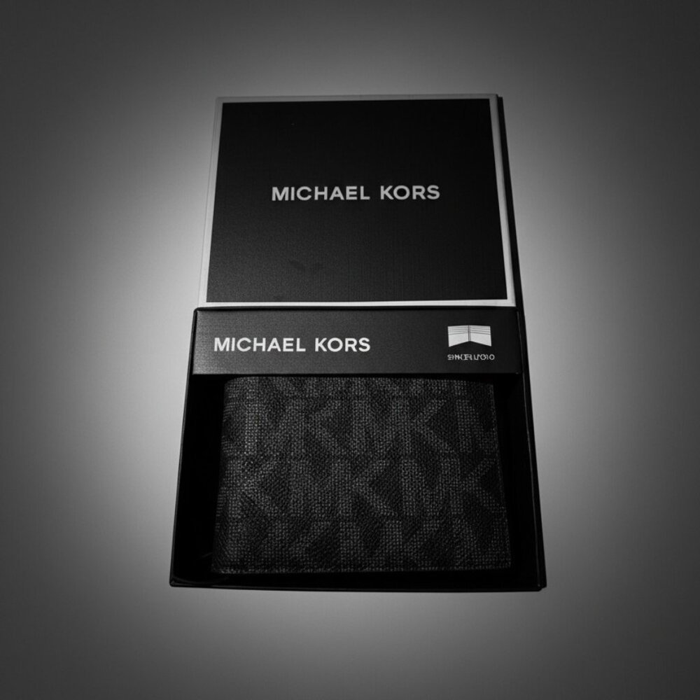 Michael Kors Men's Black Jet Leather Bifold Wallet Card Case NWT One Size 98 - Picture 3 of 9